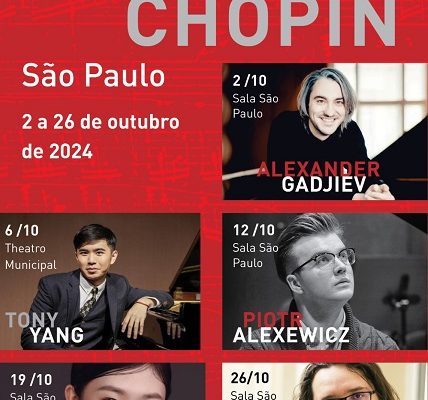 Cinco jovens pianistas tocam na 3ª edição do Festival Chopin: Alexander Gadjiev (Itália-Eslovênia), Tony Yang (Canadá), Piotr Alexewicz (Polônia), Sophia Liu (Canadá/China) e Jakub Kuszlik (Polônia)